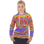 Colorful Spiral Abstract Swirl Twirl Art Pattern Women s Overhead Hoodie