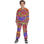 Colorful Spiral Abstract Swirl Twirl Art Pattern Kids  Sweatshirt set