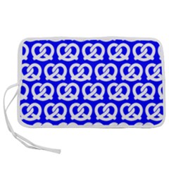 Blue Pretzel Illustrations Pattern Pen Storage Case (l) by GardenOfOphir