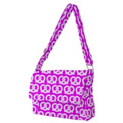 Pink Pretzel Illustrations Pattern Full Print Messenger Bag (m) by GardenOfOphir