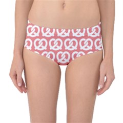 Chic Pretzel Illustrations Pattern Mid-waist Bikini Bottoms by GardenOfOphir