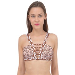 Brown Pretzel Illustrations Pattern Cage Up Bikini Top by GardenOfOphir