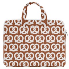 Brown Pretzel Illustrations Pattern Macbook Pro 16  Double Pocket Laptop Bag  by GardenOfOphir