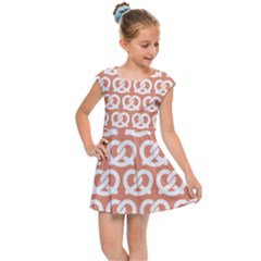 Salmon Pretzel Illustrations Pattern Kids  Cap Sleeve Dress by GardenOfOphir