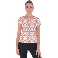 Salmon Pretzel Illustrations Pattern Short Sleeve Sports Top  by GardenOfOphir