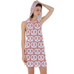 Salmon Pretzel Illustrations Pattern Racer Back Hoodie Dress by GardenOfOphir