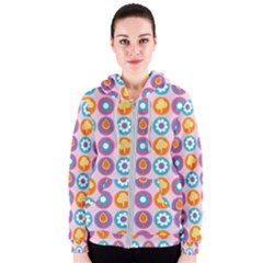 Chic Floral Pattern Women s Zipper Hoodie by GardenOfOphir