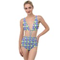 Colorful Whimsical Owl Pattern Tied Up Two Piece Swimsuit View1