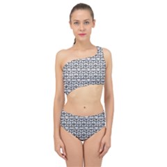 Gray And White Owl Pattern Spliced Up Two Piece Swimsuit by GardenOfOphir