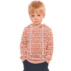 Coral And White Owl Pattern Kids  Overhead Hoodie by GardenOfOphir