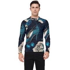 Glass Slipper Blues Fairytale Men s Long Sleeve Rash Guard by Ravend