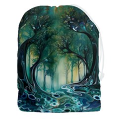 Trees Forest Mystical Forest Nature Drawstring Pouch (3xl) by Ravend