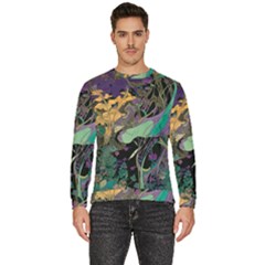 Ai Generated Flowers Trees Forest Mystical Forest Pattern Men s Fleece Sweatshirt