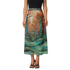 Ai Generated Tree Forest Mystical Forest Nature Classic Midi Chiffon Skirt by Ravend