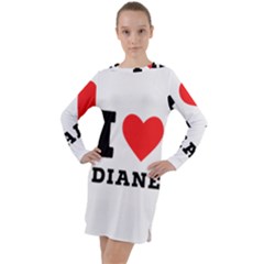 I Love Diane Long Sleeve Hoodie Dress