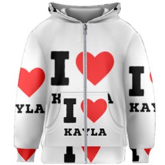 I Love Kayla Kids  Zipper Hoodie Without Drawstring by ilovewhateva