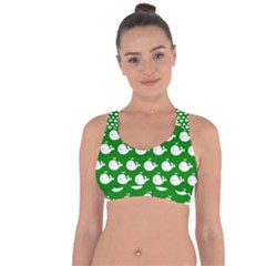 Cute Whale Illustration Pattern Cross String Back Sports Bra by GardenOfOphir