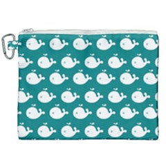 Cute Whale Illustration Pattern Canvas Cosmetic Bag (xxl) by GardenOfOphir