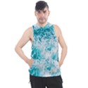 Tropical Blue Ocean Wave Men s Sleeveless Hoodie View1