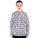 Chooper Motorcycle Drawing Motif Pattern Women s Zipper Hoodie View1