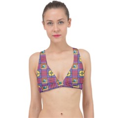 Pattern Geometric Colorful Lines Shapes Classic Banded Bikini Top