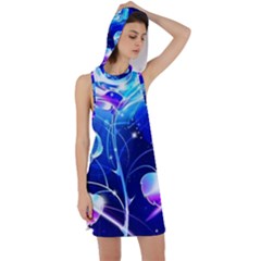 Rose Glow Love Colored Racer Back Hoodie Dress