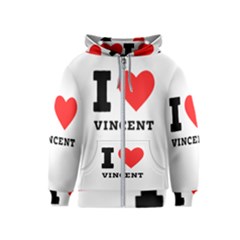 I Love Vincent  Kids  Zipper Hoodie by ilovewhateva