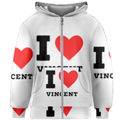 I Love Vincent  Kids  Zipper Hoodie Without Drawstring by ilovewhateva