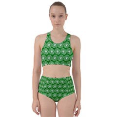 Gerbera Daisy Vector Tile Pattern Racer Back Bikini Set by GardenOfOphir