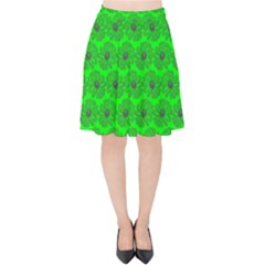 Gerbera Daisy Vector Tile Pattern Velvet High Waist Skirt by GardenOfOphir