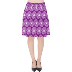 Gerbera Daisy Vector Tile Pattern Velvet High Waist Skirt by GardenOfOphir