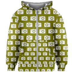 Modern Chic Vector Camera Illustration Pattern Kids  Zipper Hoodie Without Drawstring