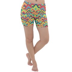 Trendy Chic Modern Chevron Pattern Lightweight Velour Yoga Shorts