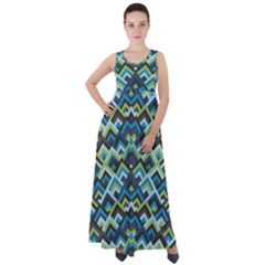 Trendy Chic Modern Chevron Pattern Empire Waist Velour Maxi Dress by GardenOfOphir