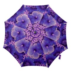 Pattern Floral Flora Flower Flowers Blue Violet Patterns Hook Handle Umbrellas (large)