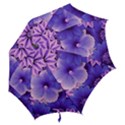 Pattern Floral Flora Flower Flowers Blue Violet Patterns Hook Handle Umbrellas (Large) View2