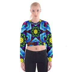 Abstract Kaleidoscope Digital Cropped Sweatshirt by Jancukart