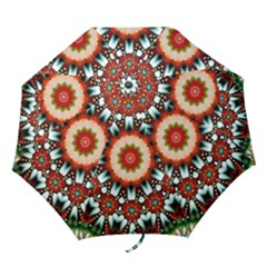 Kaleidoscope Floral Pattern Rosette Folding Umbrellas