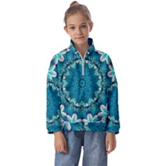 Kaleidoscope Mandala Ornament Kids  Half Zip Hoodie by Jancukart