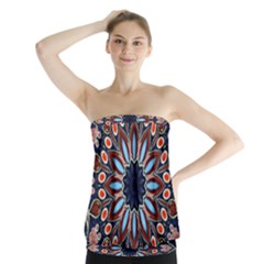 Abstract Kaleidoscope Digital Strapless Top