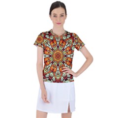 Kaleidoscope Floral Pattern Rosette Women s Sports Top by Jancukart