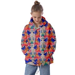 Butterflies Blue Pattern Girly Kids  Oversized Hoodie by Jancukart