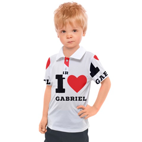 I Love Gabriel Kids  Polo Tee by ilovewhateva