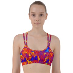 Geometric Pattern Fluorescent Colorful Line Them Up Sports Bra