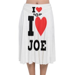 I Love Joe Velvet Flared Midi Skirt