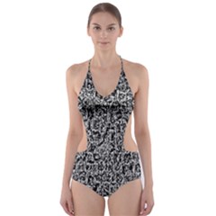 Abstract-0025 Cut-out One Piece Swimsuit by nateshop