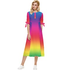 Spectrum Bow Sleeve Chiffon Midi Dress by nateshop