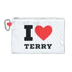 I Love Terry  Canvas Cosmetic Bag (large)