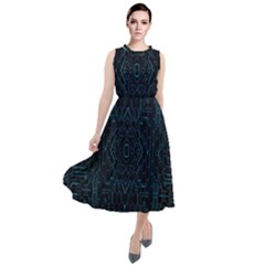 Geometric-art-003 Round Neck Boho Dress