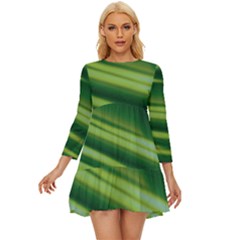 Green-01 Long Sleeve Babydoll Dress